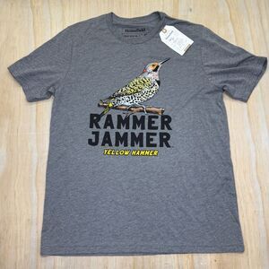 NEW Homefield Rammer Jammer Yellow Hammer Bird Short Sleeve Shirt SLIM XL Gray